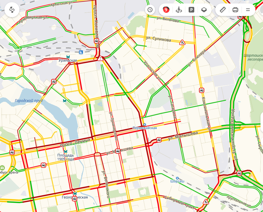 Малышева луначарского екатеринбург карта
