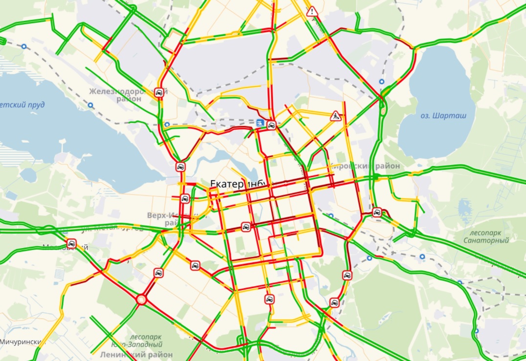 Пробки в екатеринбурге екб на карте