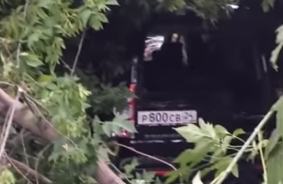 «У меня проблемы с головой»: внедорожник с водителем улетел в кусты в центре Красноярска