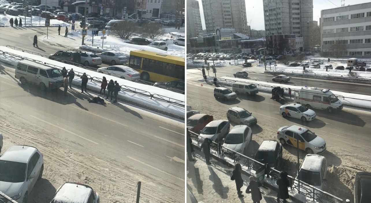 В Перми возле ТЦ «Айсберг» микроавтобус сбил 80-летнюю пенсионерку