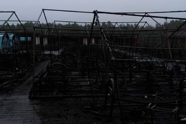 20 палаток из 26 сгорели 20 палаток из 26 сгорели