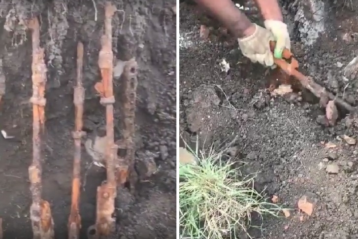Откопали ружья бойцов прямо из окопов Откопали ружья бойцов прямо из окопов