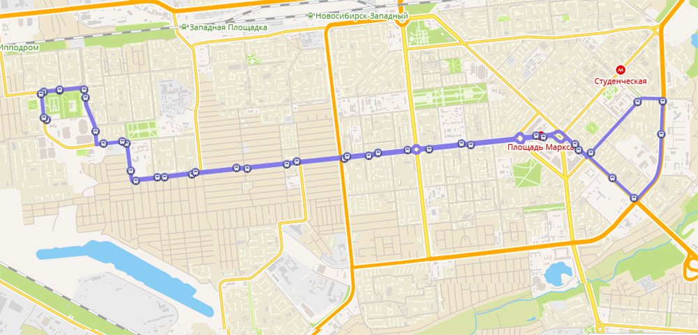 Карта городского транспорта новосибирска