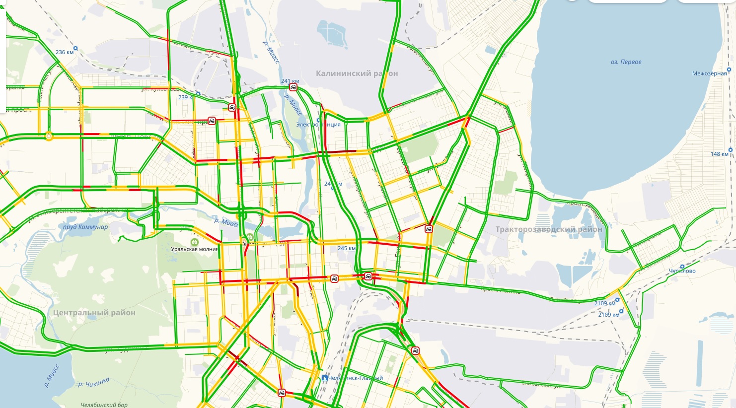 Челябинск карта пробки