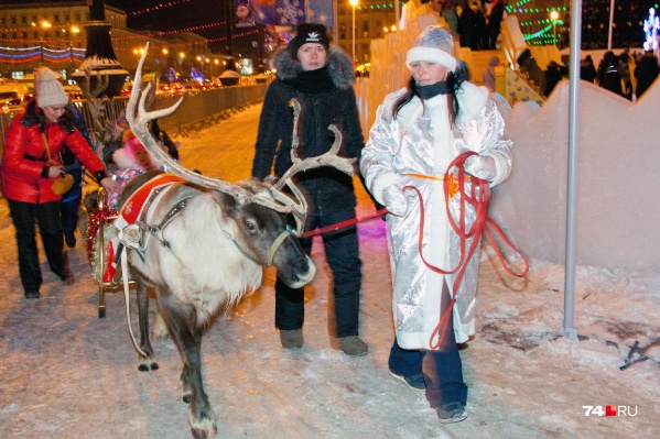Вдоль ледового городка каждый год катают на оленях, лошадях и верблюдах Вдоль ледового городка каждый год катают на оленях, лошадях и верблюдах