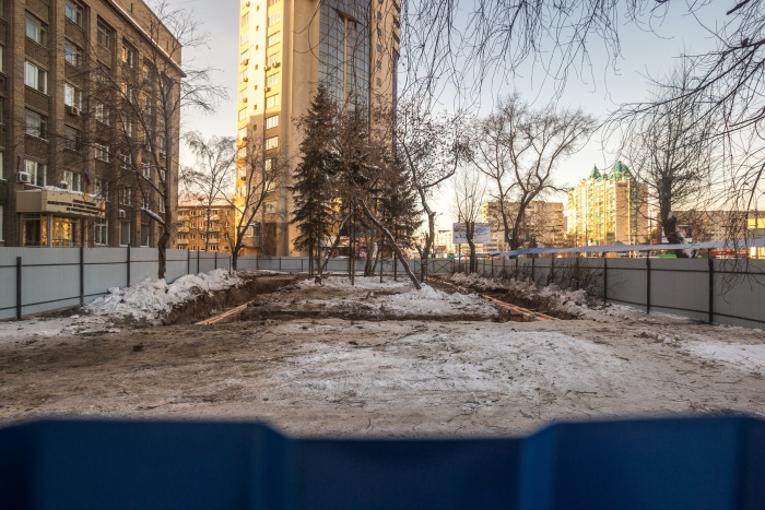 Сейчас на площадке остались несколько деревьев Сейчас на площадке остались несколько деревьев