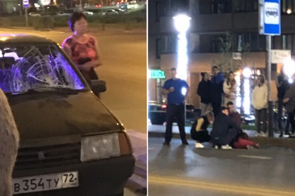 До приезда скорой и полиции пострадавшей помогали очевидцы До приезда скорой и полиции пострадавшей помогали очевидцы