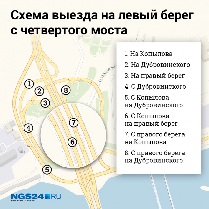 Схема развязки 4 моста новосибирск левый берег