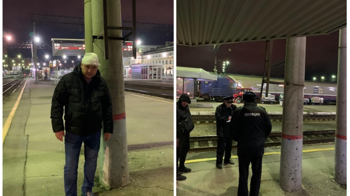 На ж/д вокзале Екатеринбурга мужчина разбил голову о лестницу, стоящую на уровне человеческого роста