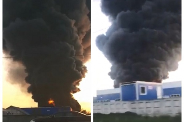Пожар в ангаре Кудьминской промзоны Пожар в ангаре Кудьминской промзоны