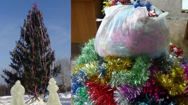 Мужчина в Красноярском крае украл украшения с поселковой ёлки, чтобы украсить свою