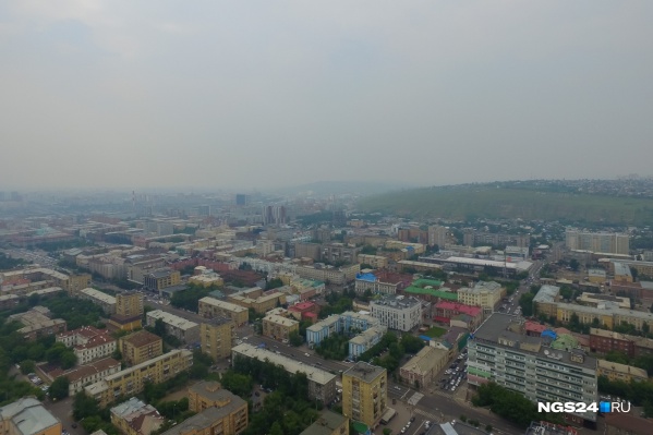 Красноярск в смоге летом 2018 года Красноярск в смоге летом 2018 года