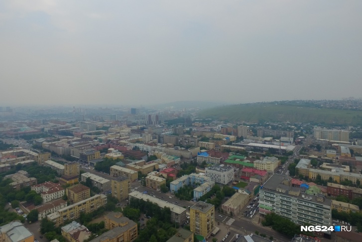 Красноярск в смоге летом 2018 года 