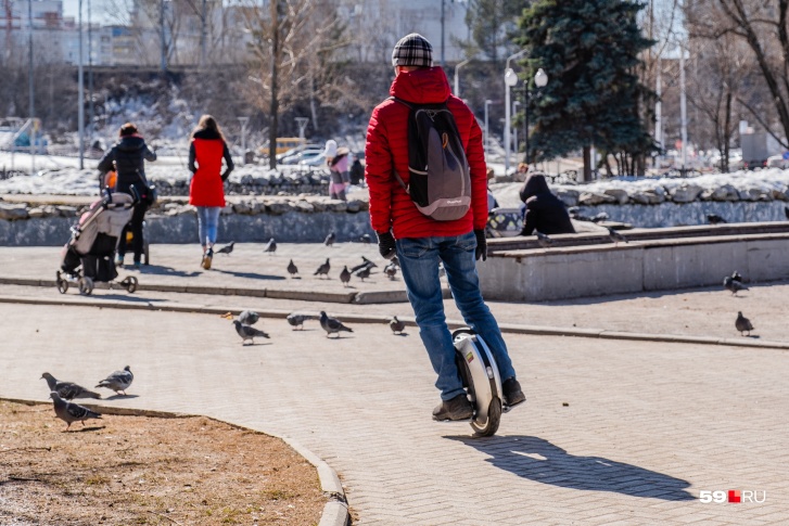 На центральных улицах и в скверах можно уже кататься на чём угодно — почти везде сухо На центральных улицах и в скверах можно уже кататься на чём угодно — почти везде сухо
