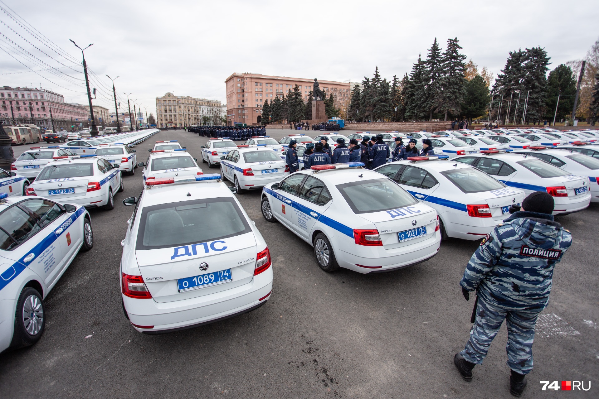 Автопарк полиции. Шкода ДПС Челябинск. Полицейская машина.