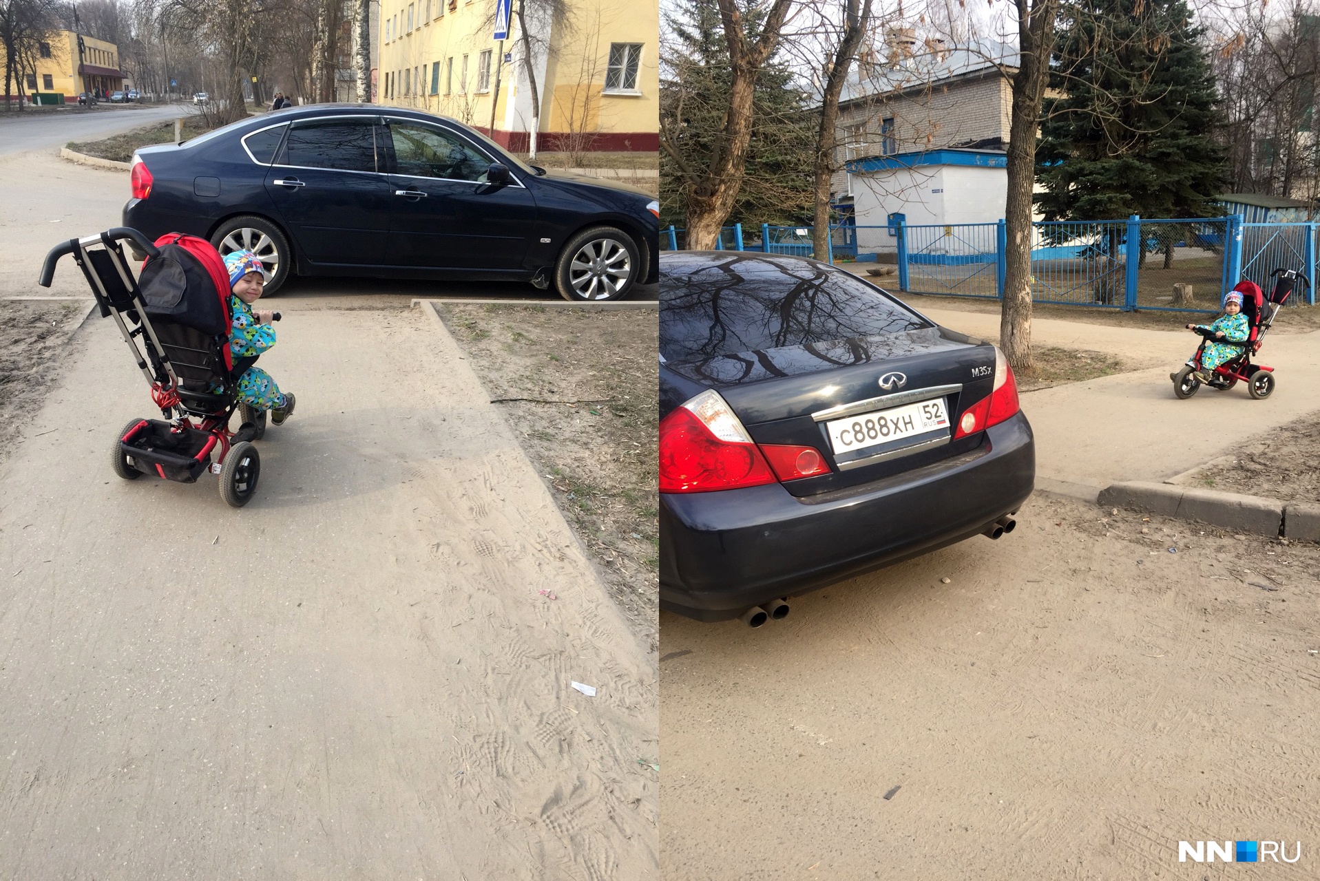 Автохам vs мамы с колясками. Снимок сделан в Автозаводском районе