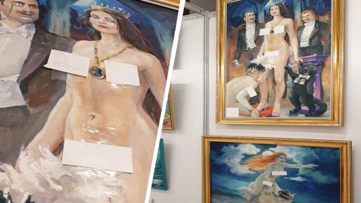 «Это дурь какая-то»: мнения о выставке, на которой части обнаженных женских тел заклеили стикерами