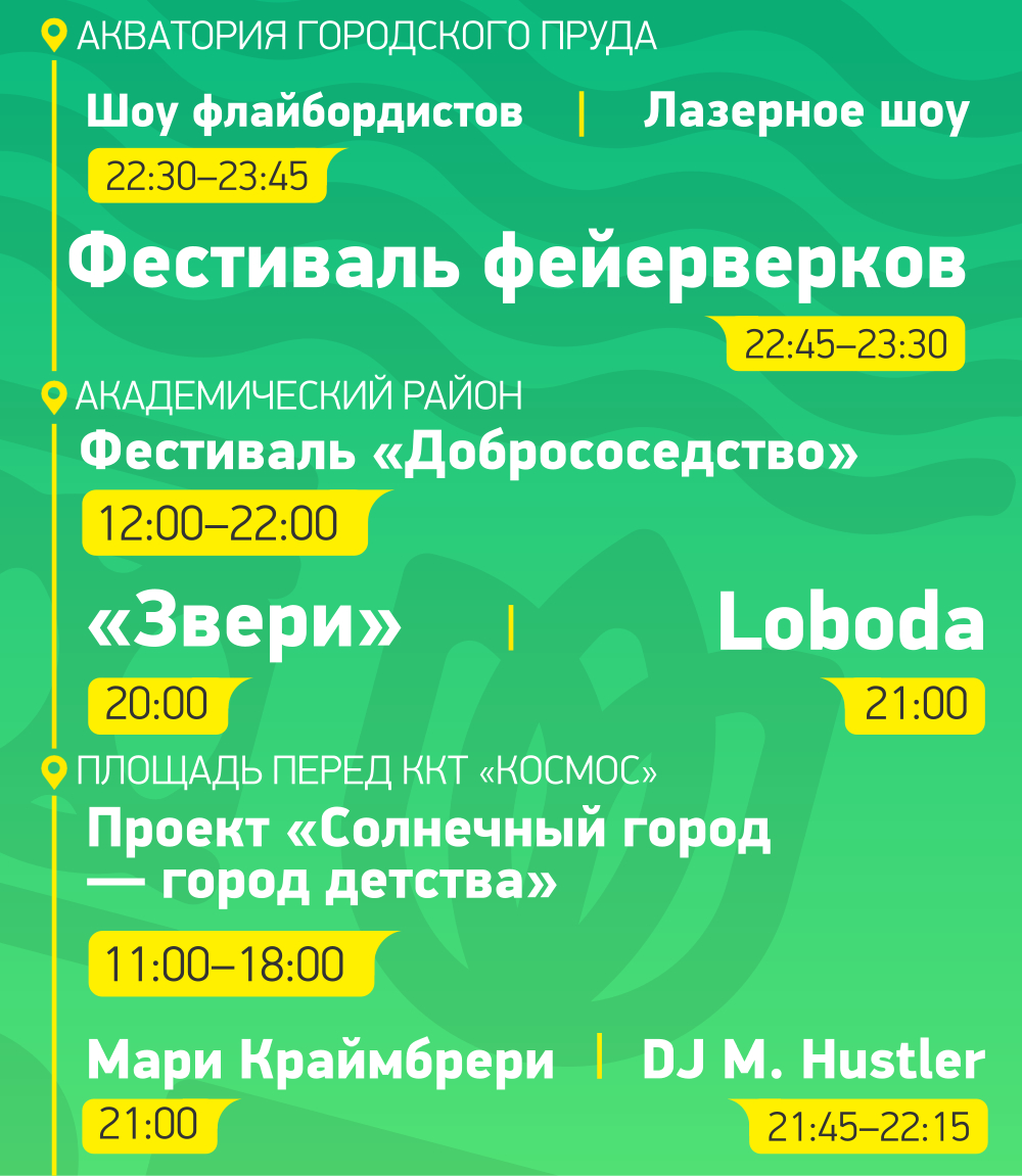 Кого слушать, во сколько смотреть салют, как уехать домой: всё о Дне города в Екатеринбурге