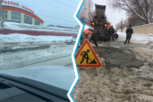 На Гурьевской в снег уложили бордюры, а на улице Демьяна Бедного — асфальт На Гурьевской в снег уложили бордюры, а на улице Демьяна Бедного — асфальт