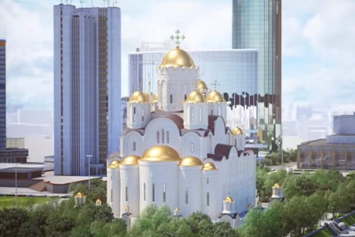 Так выглядела бы набережная, если бы храм построили у Театра драмы Так выглядела бы набережная, если бы храм построили у Театра драмы