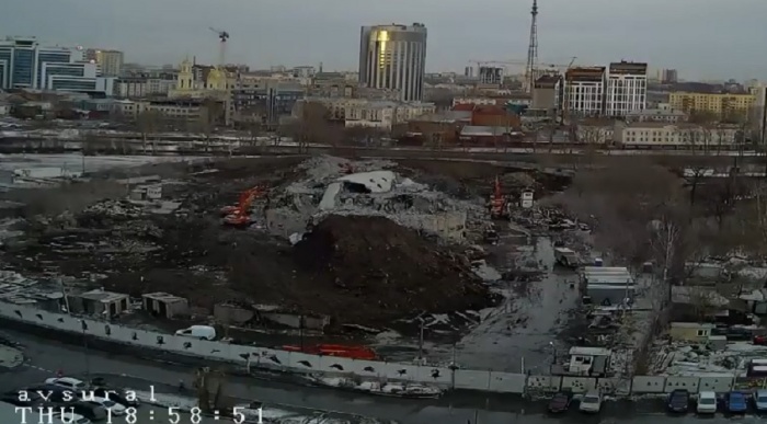 Панорама снесённой телебашни Панорама снесённой телебашни