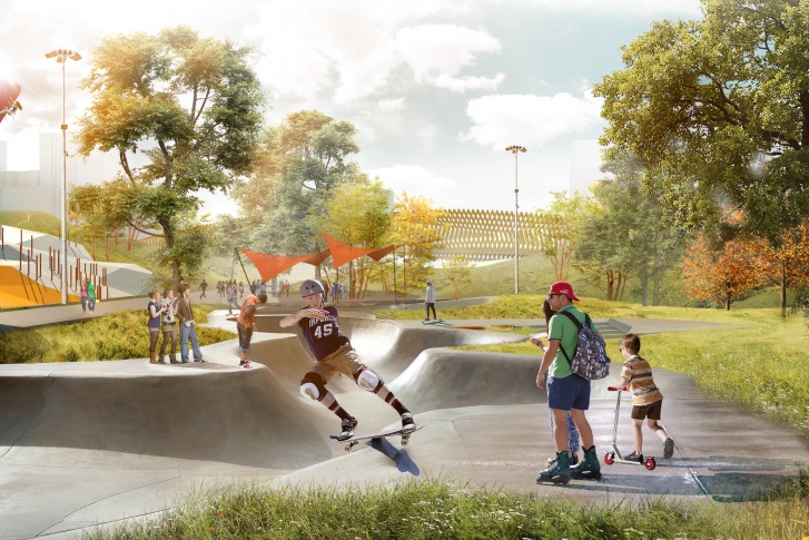 Одна из идей — разработать в парке зону для скейтбордистов