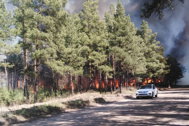Лесной пожар в Минусинском районе 