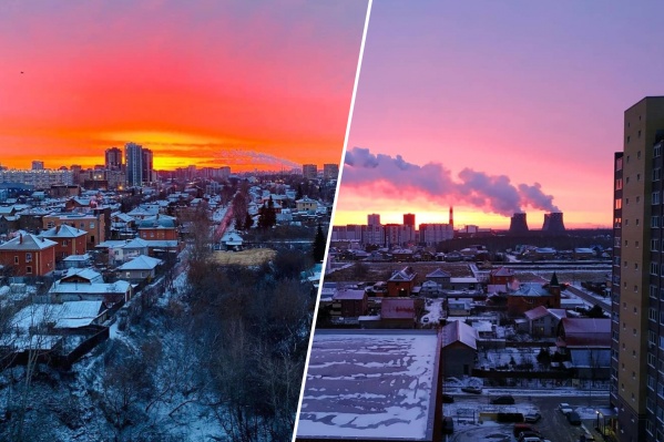 Камера, конечно, не смогла полностью передать той красоты, которую наблюдали тюменцы по пути на работу Камера, конечно, не смогла полностью передать той красоты, которую наблюдали тюменцы по пути на работу