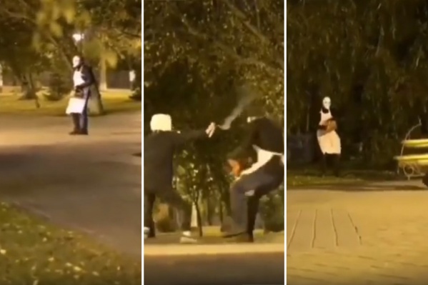 Прохожие не восприняли это как пранк. Многие бросились бежать от наряженного тюменца Прохожие не восприняли это как пранк. Многие бросились бежать от наряженного тюменца
