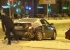 В Академическом столкнувшиеся легковушки снесли дорожный знак