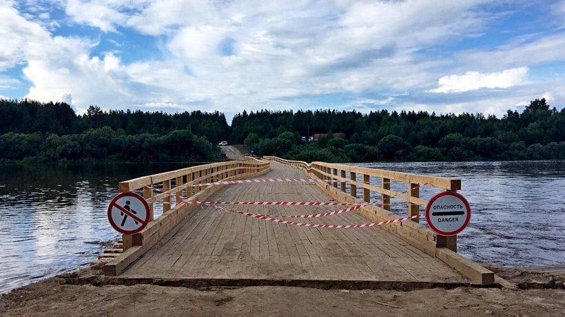 Низководный мост через Вагу, проработавший всего две недели, восстановят к концу июля