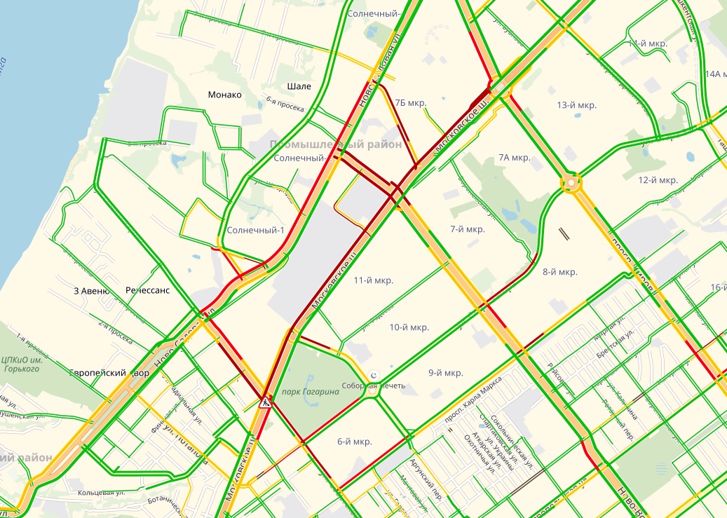 Пробки в самаре карта