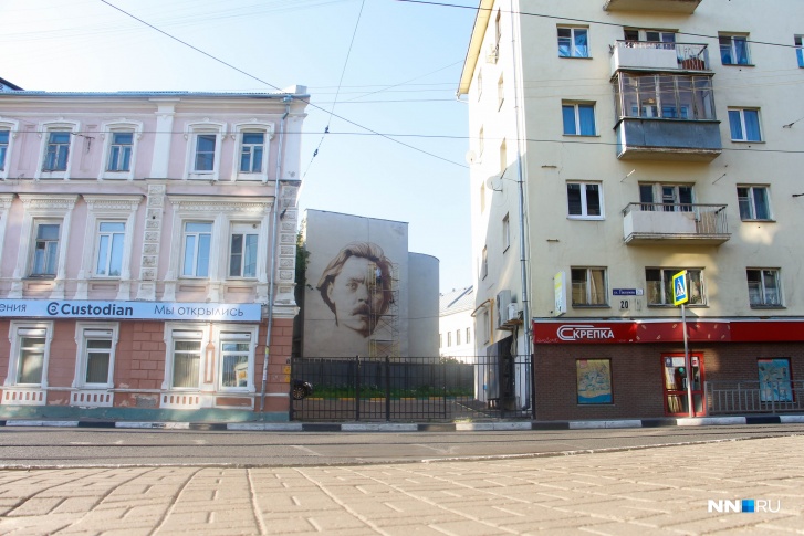 Увидеть
рисунок можно из окон жилого дома № 20а по улице Пискунова и со стороны
трамвайной остановки «Чёрный пруд»