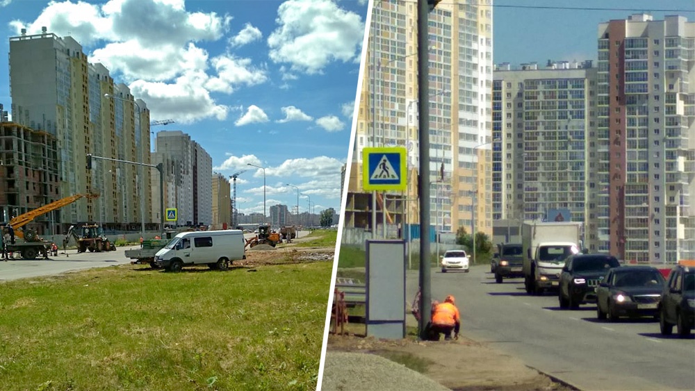 Не прошло и года (прошло): опасную широкую дорогу на Северо-Западе Челябинска «разбили» светофором