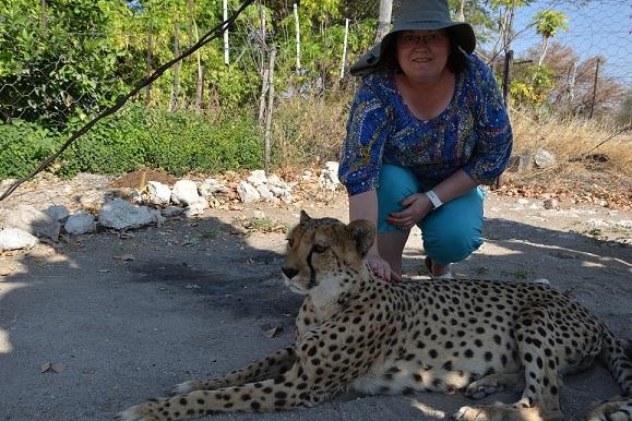 Светлана Мостиева с леопардом