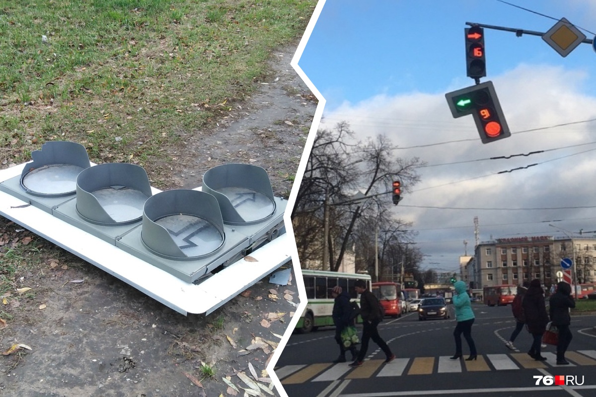 «Есть проблемы»: в Ярославле ураган оставил несколько перекрёстков без светофоров