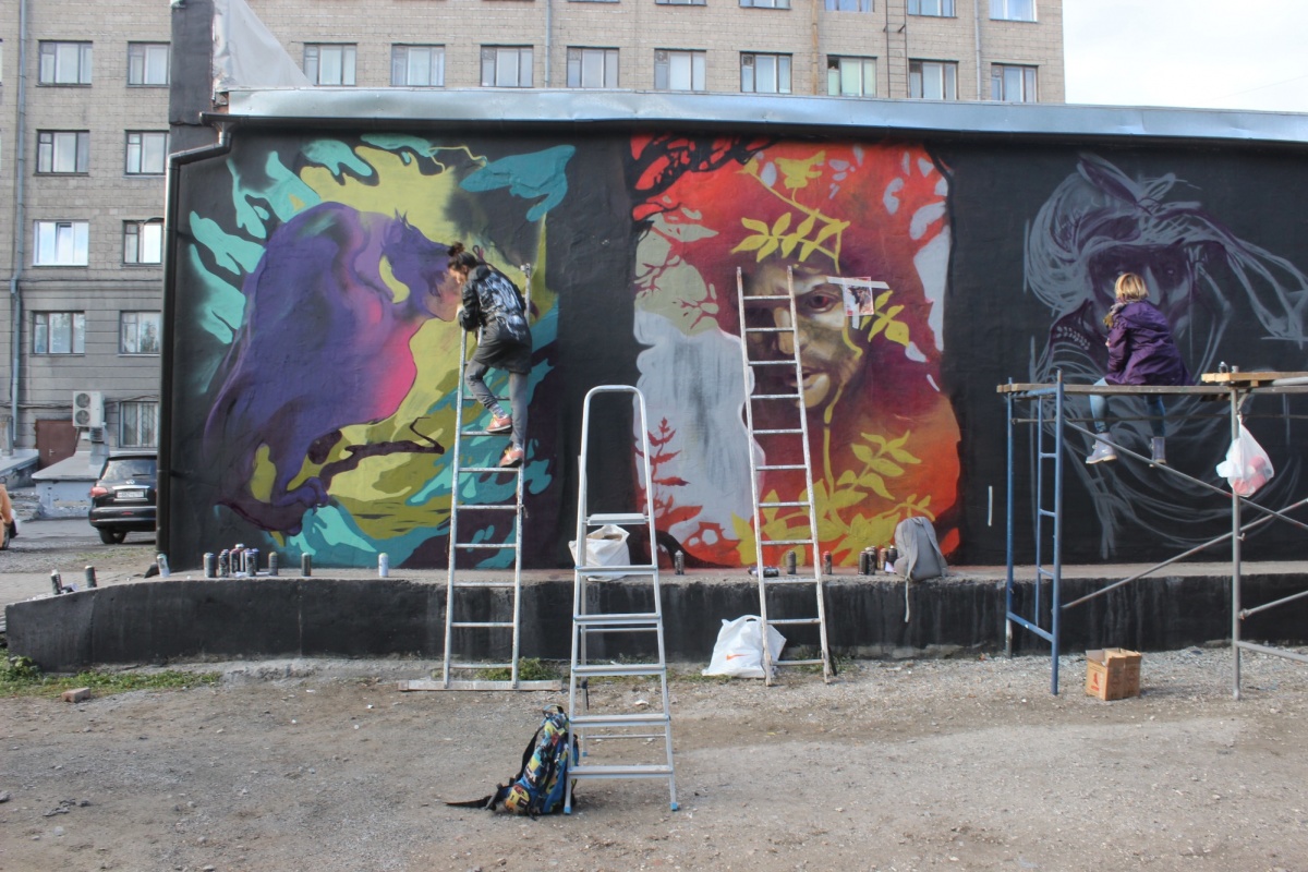 Закрашенное граффити Новосибирск