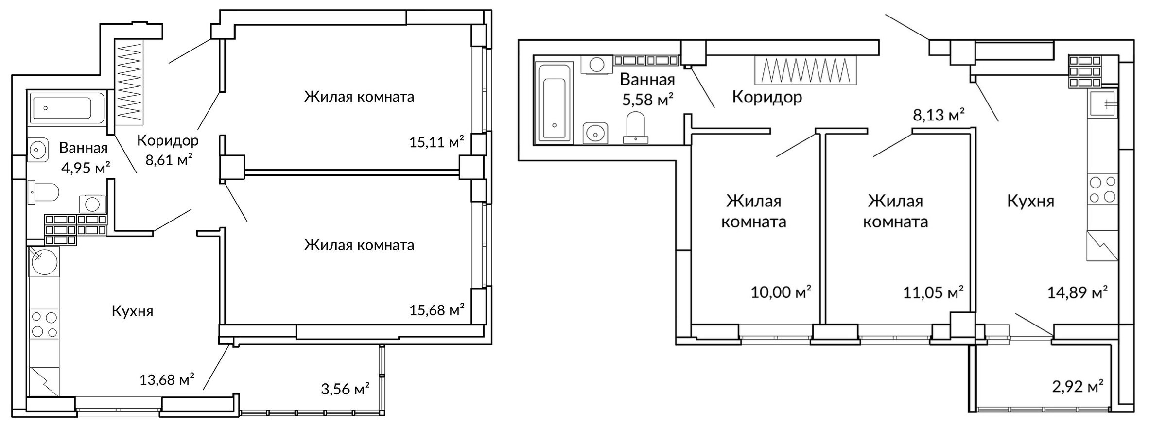 Классические двухкомнатные квартиры Классические двухкомнатные квартиры