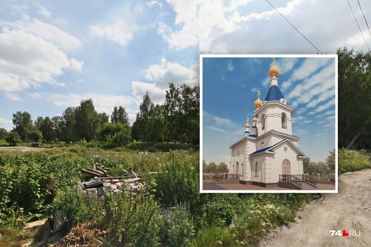 На месте, где собираются возвести храм, раньше был пустырь. Сейчас там временно стоит вагончик для проведения служб На месте, где собираются возвести храм, раньше был пустырь. Сейчас там временно стоит вагончик для проведения служб