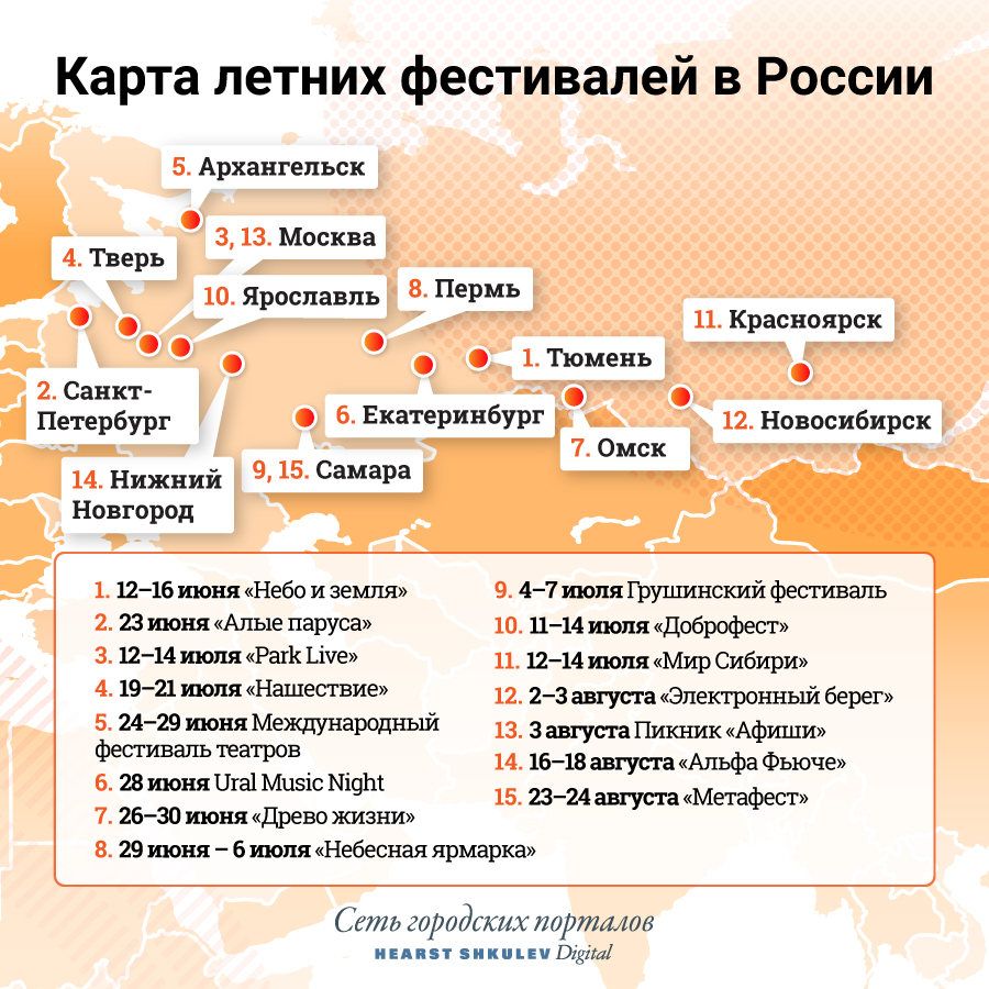 Пора фестивалить: 15 крутых опен-эйров, ради которых стоит проехать через всю страну