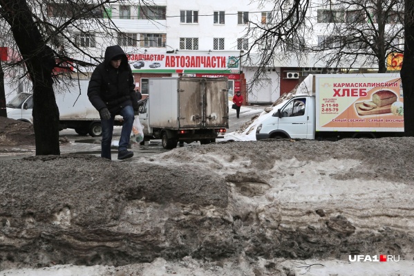 Грязный снег фото