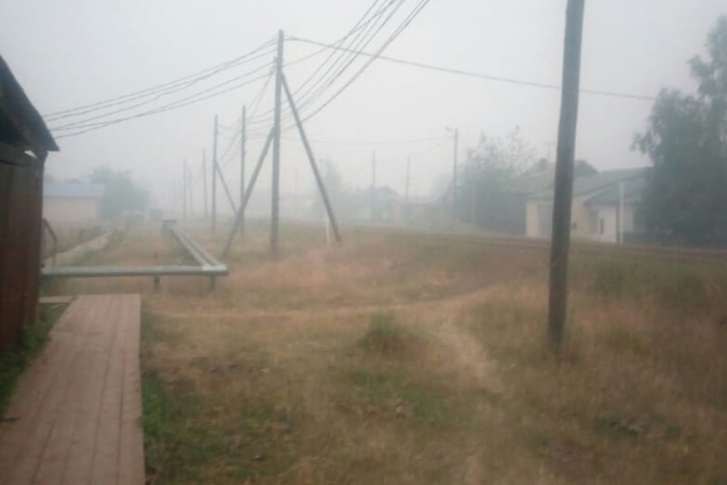 Село Байкит, Эвенкийский район. Видимость будто в плотном тумане