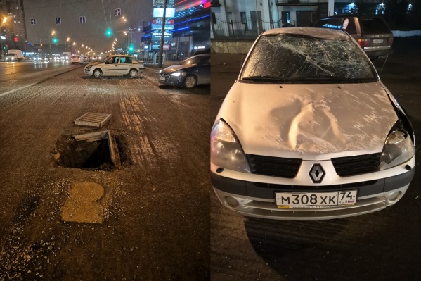 Автомобиль, влетев в открытый люк, несколько раз перевернулся Автомобиль, влетев в открытый люк, несколько раз перевернулся