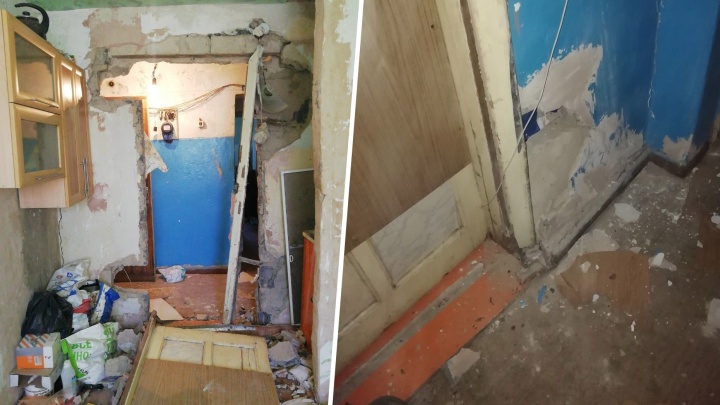 «Дверь не наша»: управляющая компания открестилась от обрушившейся стены в челябинской пятиэтажке