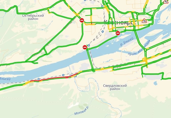 Пробки в красноярске сейчас онлайн карта смотреть