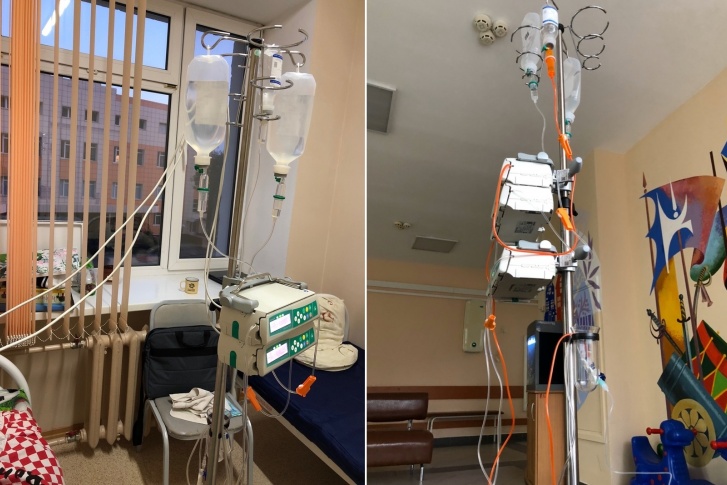 Во время борьбы с болезнью мальчику постоянно ставили капельницу Во время борьбы с болезнью мальчику постоянно ставили капельницу