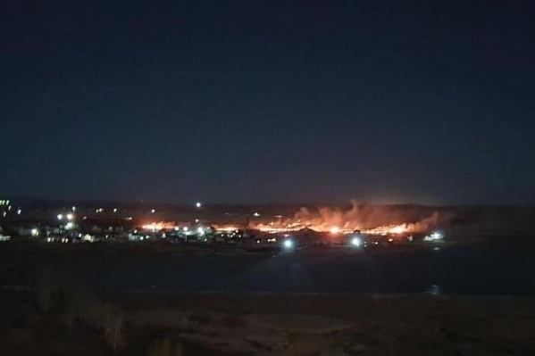 Ночной пожар в Минино Ночной пожар в Минино