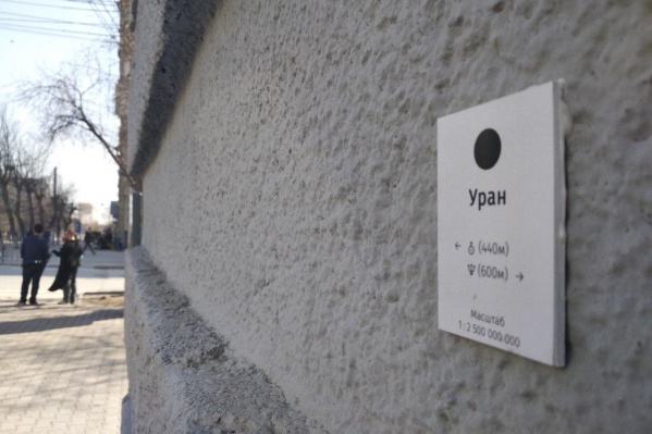 Таблички с размером планет в натуральную величину повесили на улице Советской Таблички с размером планет в натуральную величину повесили на улице Советской