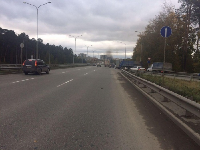 Снимок участка дороги, где произошла авария