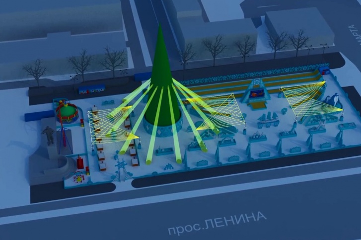 Такая подсветка в этом году будет у городка Такая подсветка в этом году будет у городка